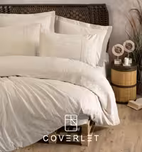 روتختی لینن بژ طرح گلدوزی دونفره Forbes