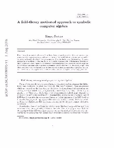 خرید و دانلود نسخه کامل کتاب A field-theory motivated approach to symbolic computer algebra