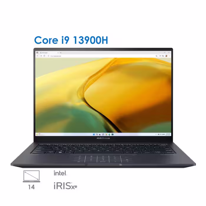 لپ تاپ ایسوس زنبوک 2023 مدل ASUS Zenbook X14 UX3404VA i9 13900H 32G 1T OLED 2.8K 120Hz - پی بی 360