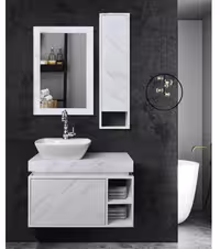 روشویی کابینتی پی وی سی، مدل کلوین، شامل آینه و باکس