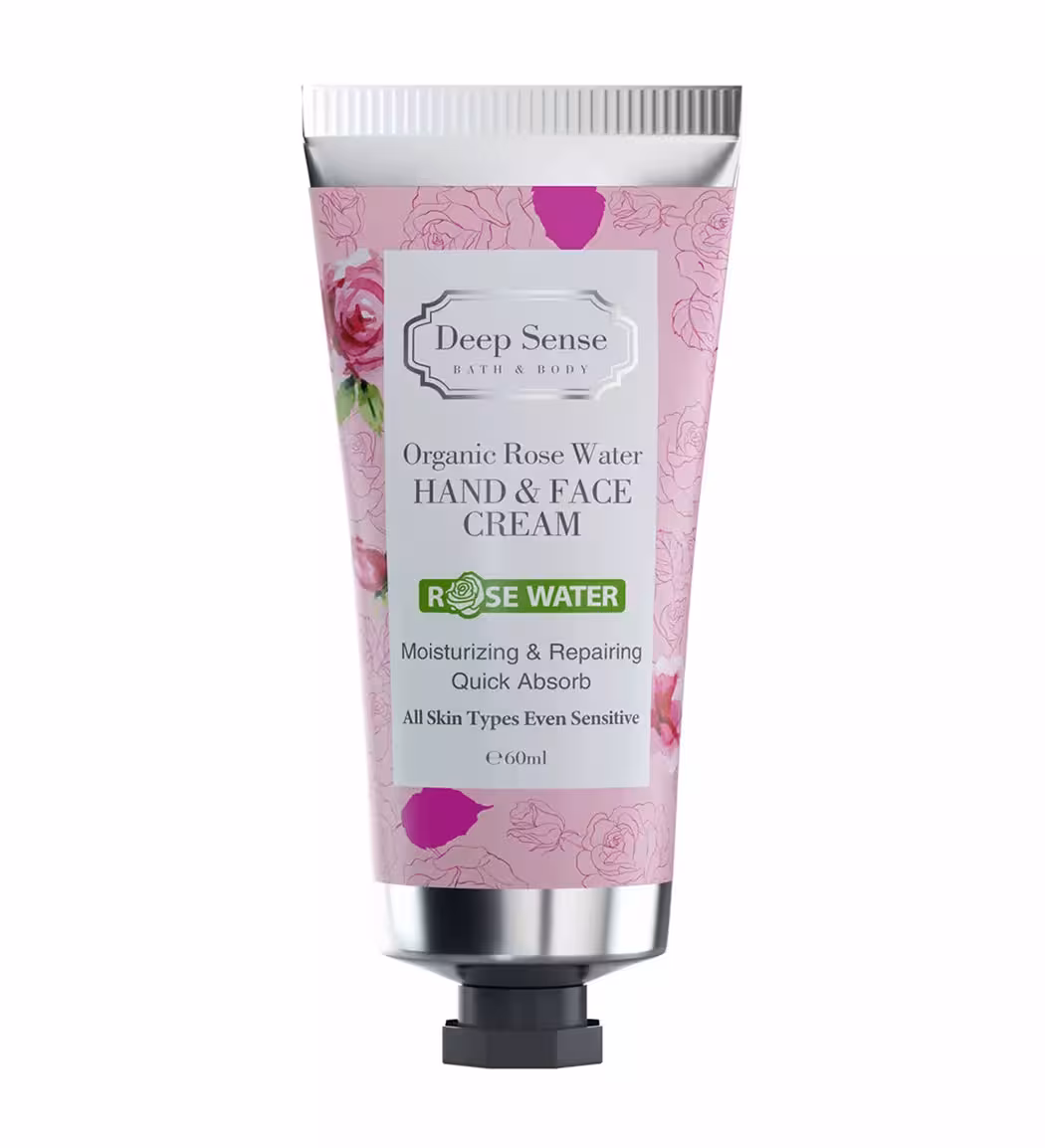 کرم مرطوب کننده دست و صورت گلاب طبیعی دیپ سنس 60 میل