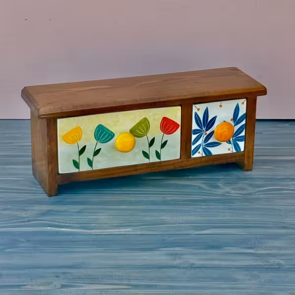 دراور رومیزی با دو کشو ترکیبی طرح دو