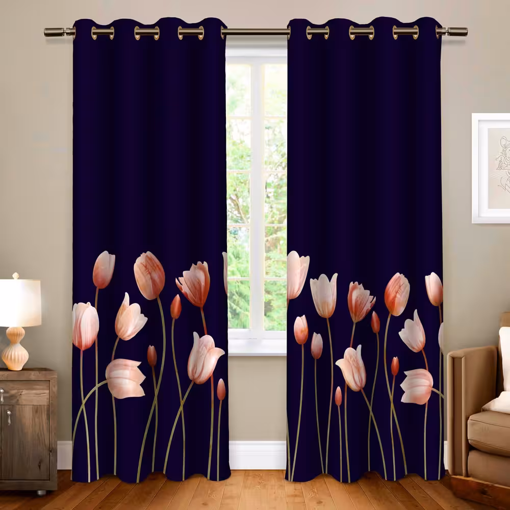 پرده پانچی کد 417 (طرح گل)