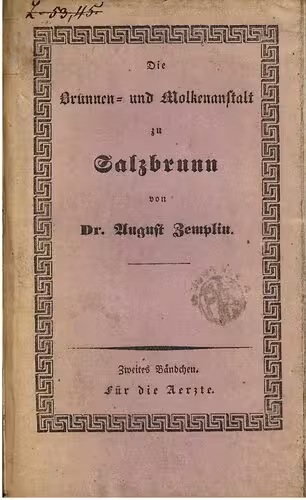 خرید و دانلود نسخه کامل کتاب Die Brunnen- und Molkenanstalt zu Salzbrunn ; für die Ärzte