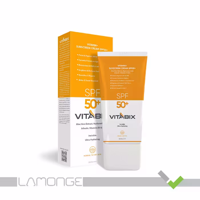کرم ضد آفتاب  SPF50 ویتامینه ویتابیکس مناسب پوست های خشک و معمولی حجم 50 میلی لیتر