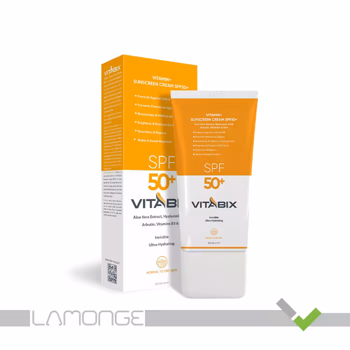 کرم ضد آفتاب  SPF50 ویتامینه ویتابیکس مناسب پوست های خشک و معمولی حجم 50 میلی لیتر