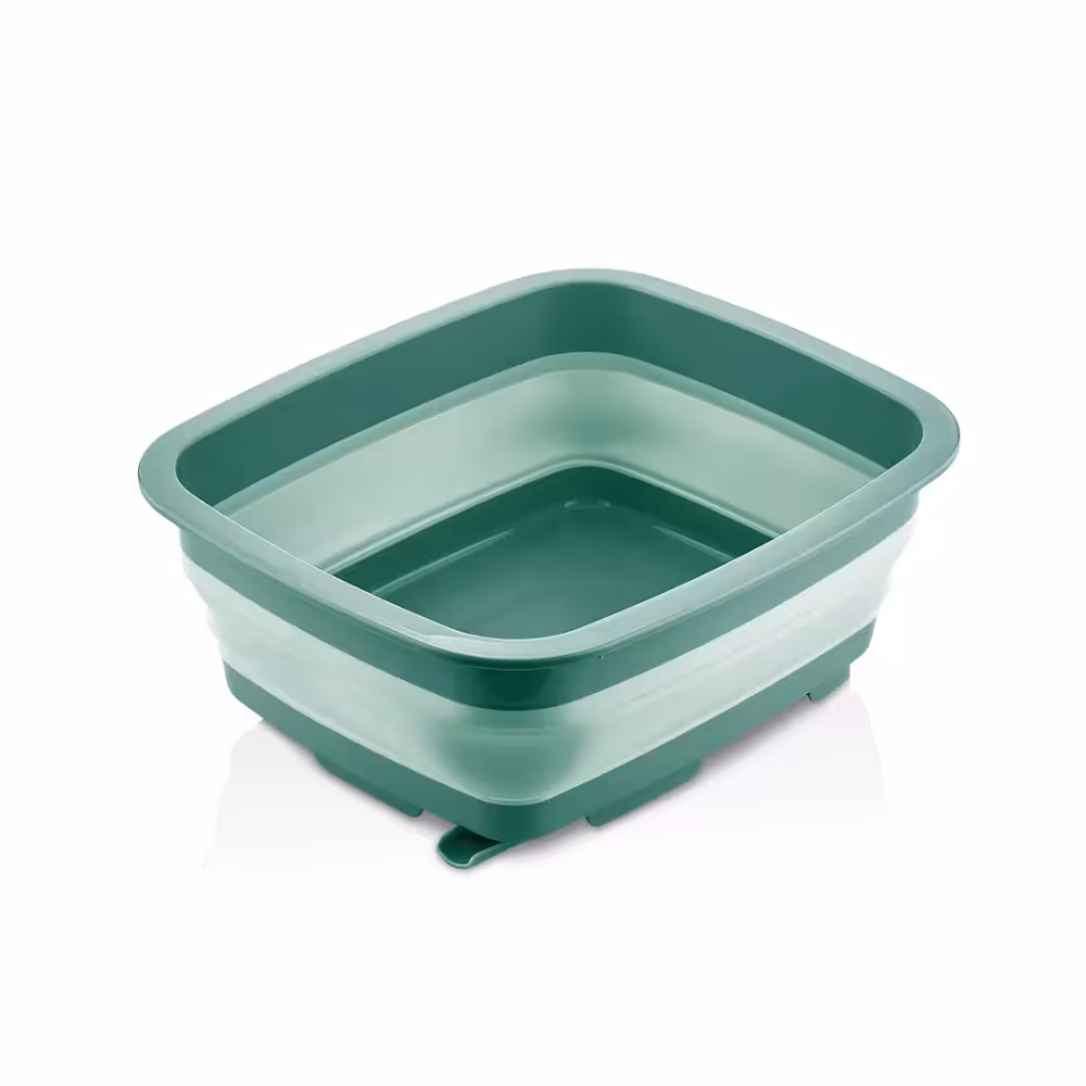 لگن تاشو مستطیلی کیولوکس مدل ریما – دارای دریچه آبرو- رنگ سبز کد L008023