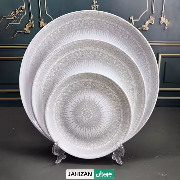 سرویس اپال 42پارچه مقصود طرح رجینا خاکستری (کاسه آبگوشت)