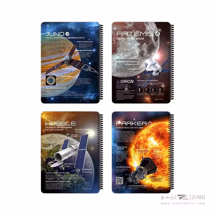 دفتر200برگ وزیری سیمی جلد سخت پیل سری گلکسی