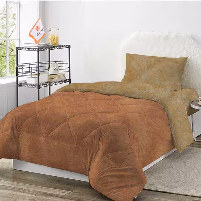 روتختی ترک طرح پتینه خردلی قهوه ای روشن یک نفره