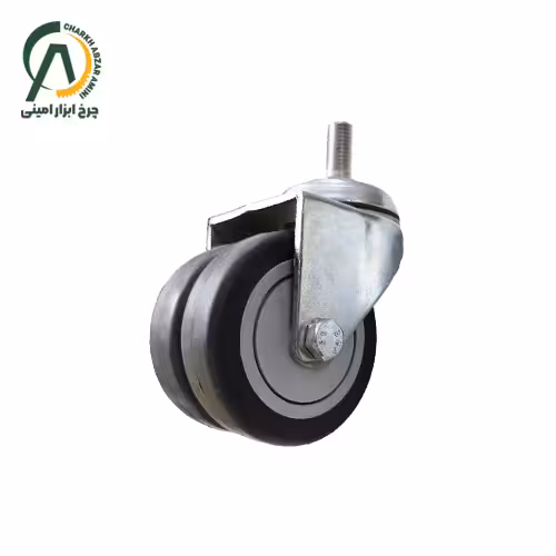 چرخ فروشگاهی دوقلو B پیچی گردان قطر 50 میلی متر