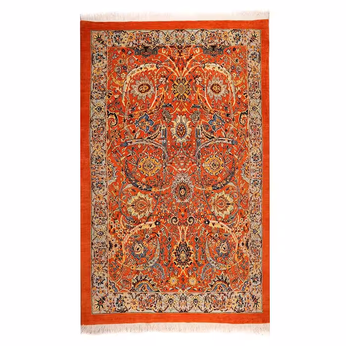 فرش کلارک دستباف شش متری طرح برگ داسی