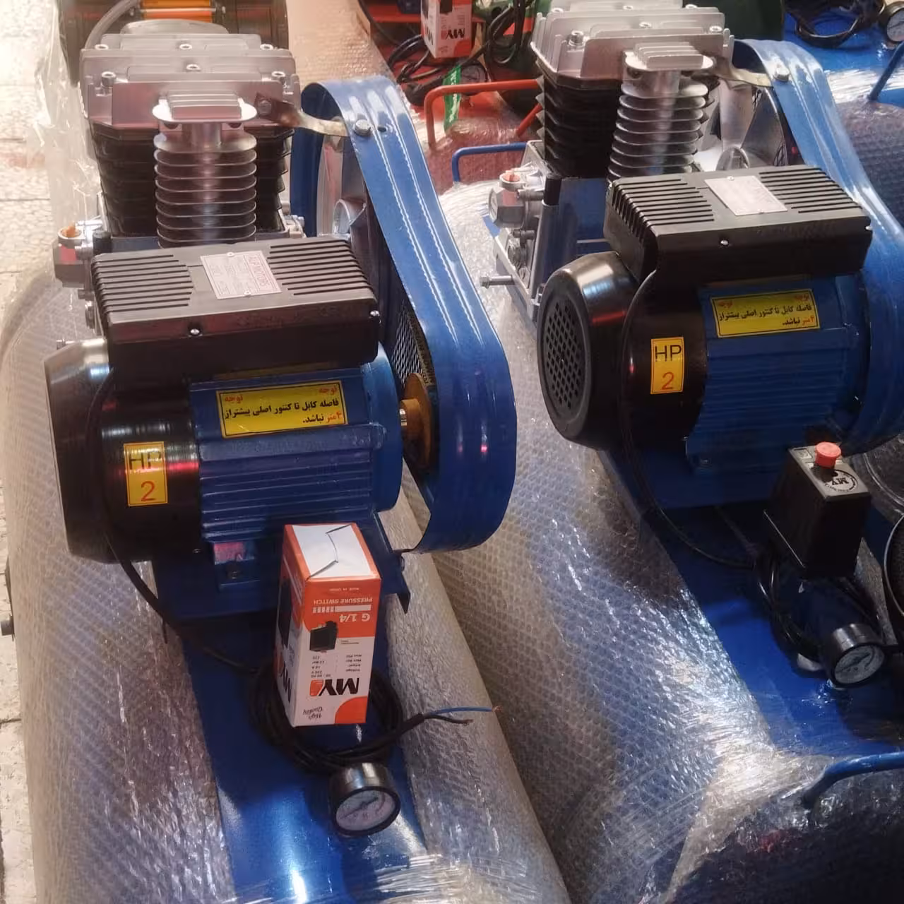 کمپرسور 150 لیتری دو سیلندر ایستاده تکنو صنعت مدل 2065