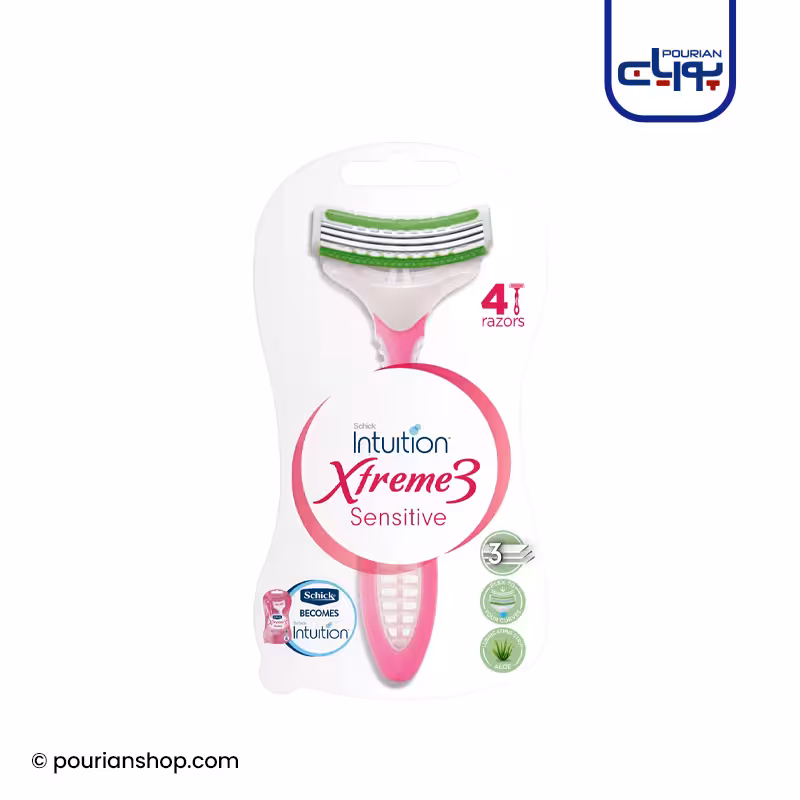 خودتراش اکستریم 3 مناسب پوست های حساس شیک 4 عددی _ Schick Xtreme3 Sensitive 4 count