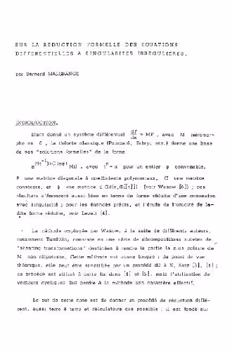 خرید و دانلود نسخه کامل کتاب La reduction formelle des equations differentielles a singularites irregulieres