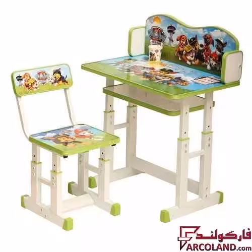 ست میز تحریر و صندلی پیچی طرح سگهای نگهبان کد 3