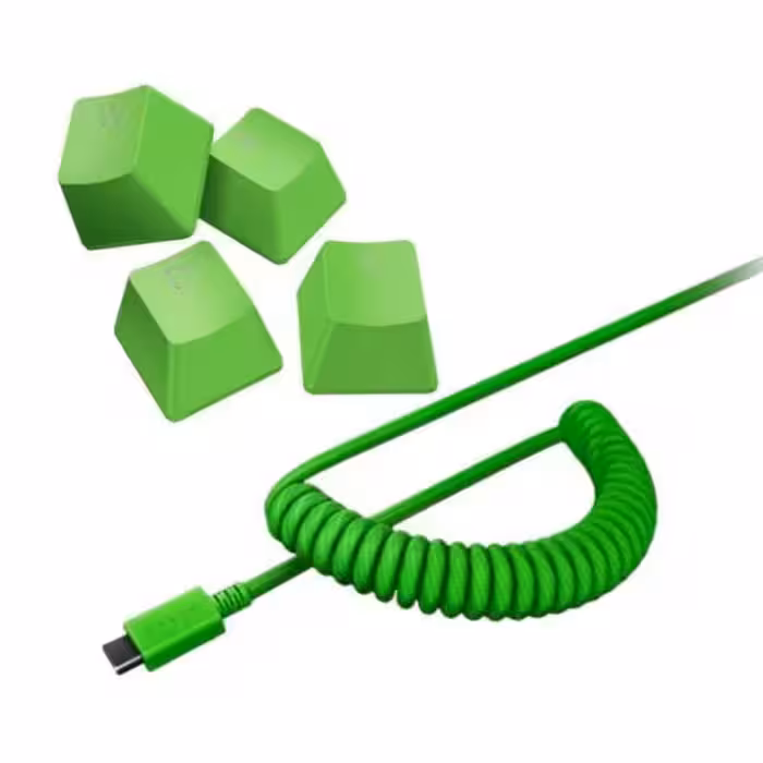 مجموعه کامل کلید ریزر PBT رنگ سبز   RAZER USB-A to USB-C
