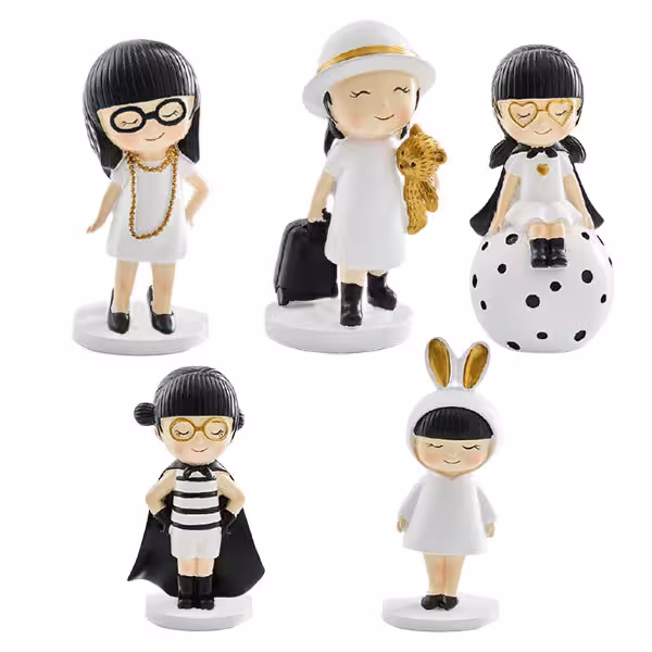 مجسمه  مدل دختر فانتزی مجموعه 5 عددی