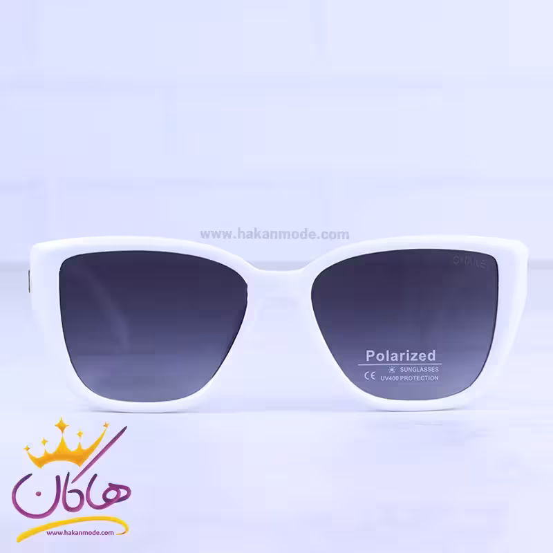 عینک آفتابی چنل زنانه فریم سفید پلاریزه CJ 0881/2