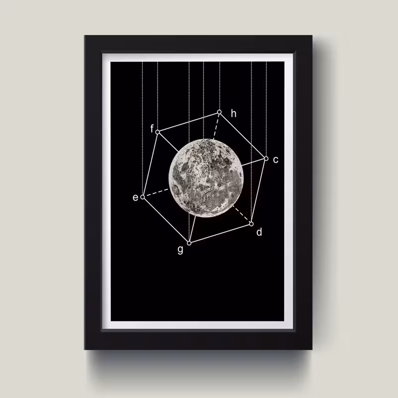 تابلو مدل مینیمال Moon Side کدQ0423 | دنیای قاب