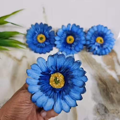 سرگل ژرویرا آبی مصنوعی پک 10عددی