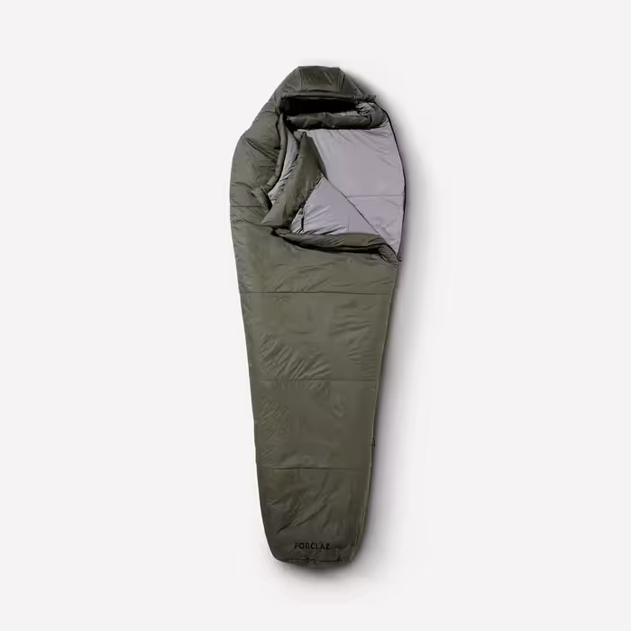 کیسه خواب فورکلاز دمای راحتی 0 درجه Forclaz Outdoor Trekking Synthetic Sleeping Bag – Khaki – MT500 – 0 °C Comfort – XL