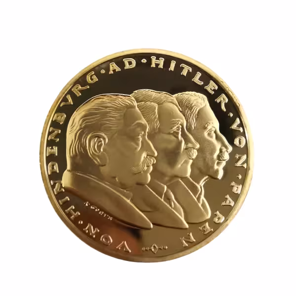 سکه یادبود المان هیتلر سال 1933میلادی آبکاری طلا