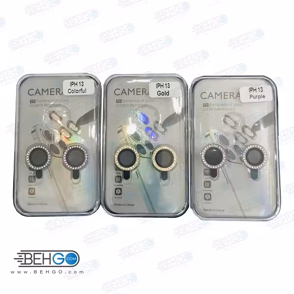 محافظ لنز دوربین مدل رینگی نگین دار گوشی موبایل اپل مناسب ایفون 12 و ایفون 11