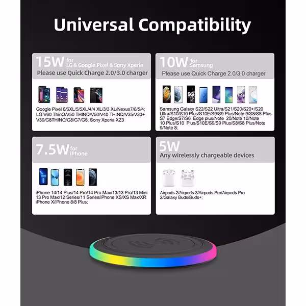 شارژر بی‌سیم 15 وات مدل B09L4TLZQF