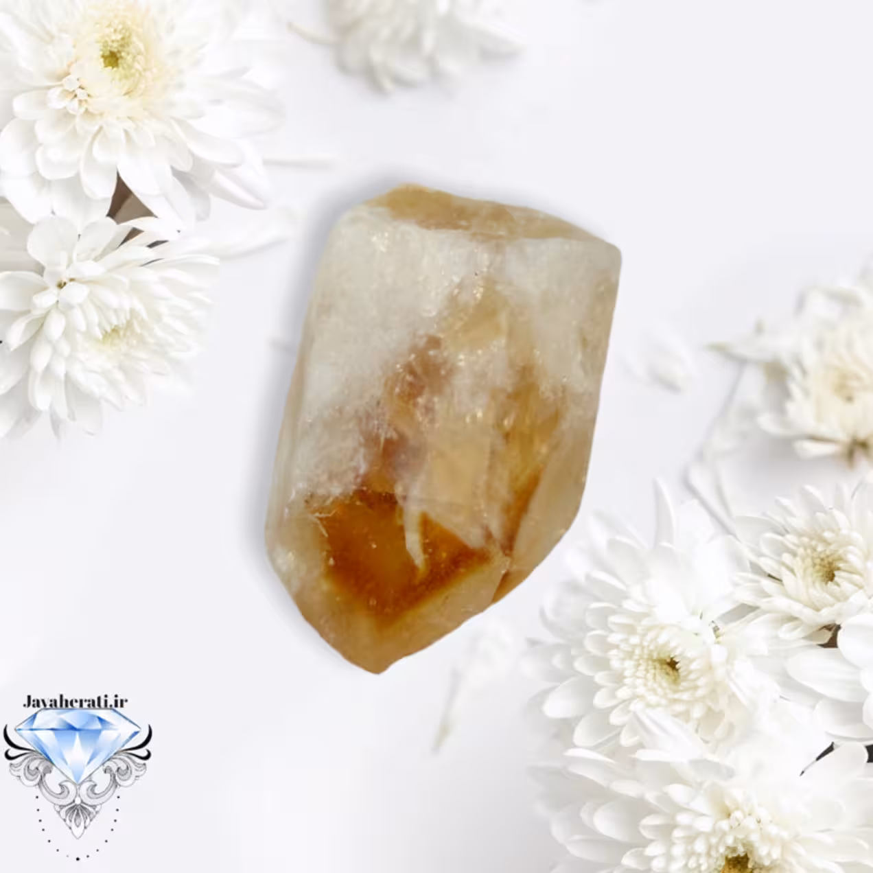 بلور سیترین خوشرنگ و معدنی 52 قیراطی