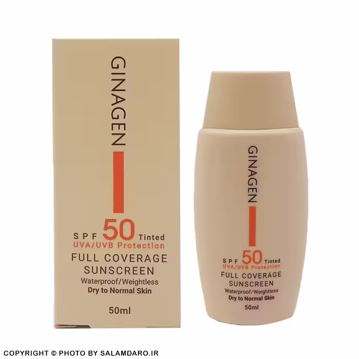 کرم ضدآفتاب رنگی پوست خشک ژیناژن SPF50 رنگ روشن