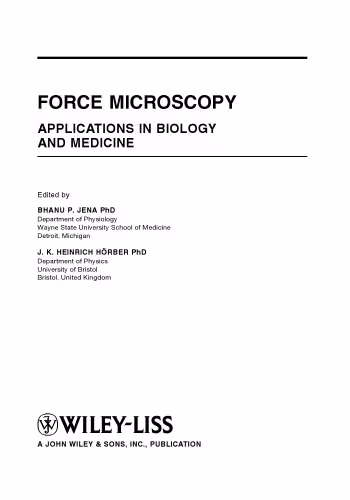 خرید و دانلود نسخه کامل کتاب Force microscopy: applications in biology and medicine