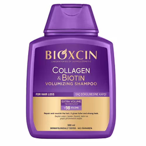 شامپو ضد ریزش و حجم دهنده بیوکسین حاوی کلاژن و بیوتین 300 میلی لیتر – BIOXCIN Anti-Hair Loss and Volumizing Shampoo