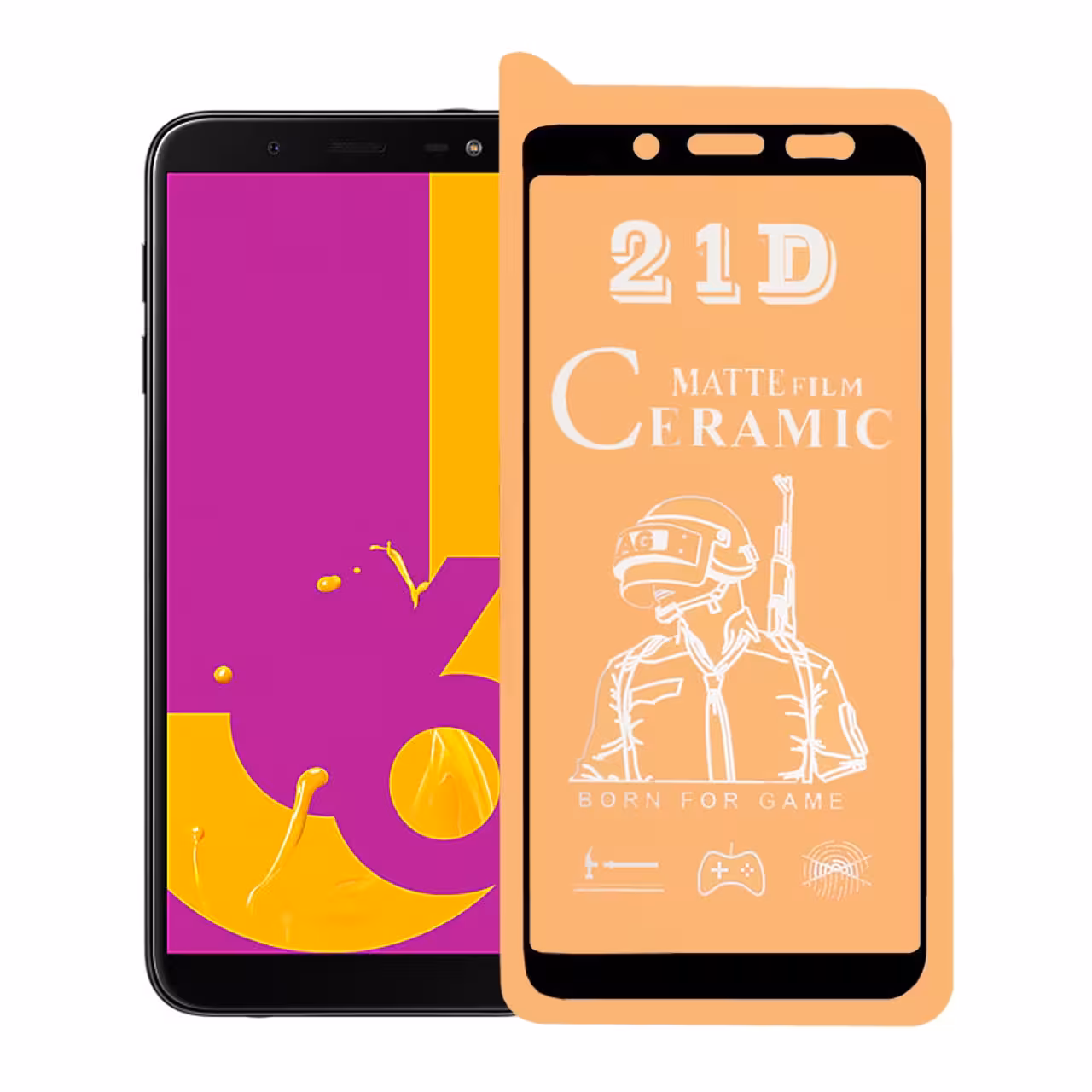 محافظ صفحه نمایش سرامیکی شفاف Samsung J6 2018 - Full Cover - مشکی (بدون پک)