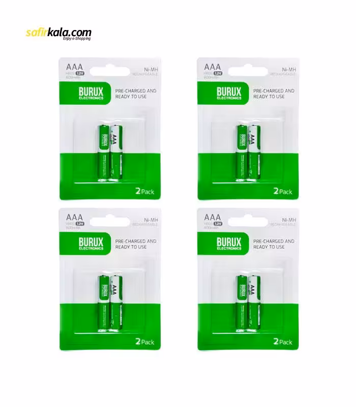 باتری نیم قلمی قابل شارژ بروکس مدل NI-MH چهار بسته 2 عددی