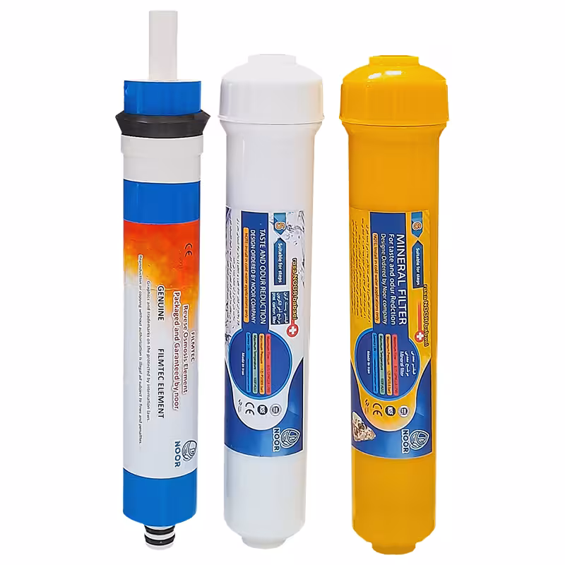 فیلتر دستگاه تصفیه آب نور مدل ممبران و پست کربن و معدنی بسته 3 عددی