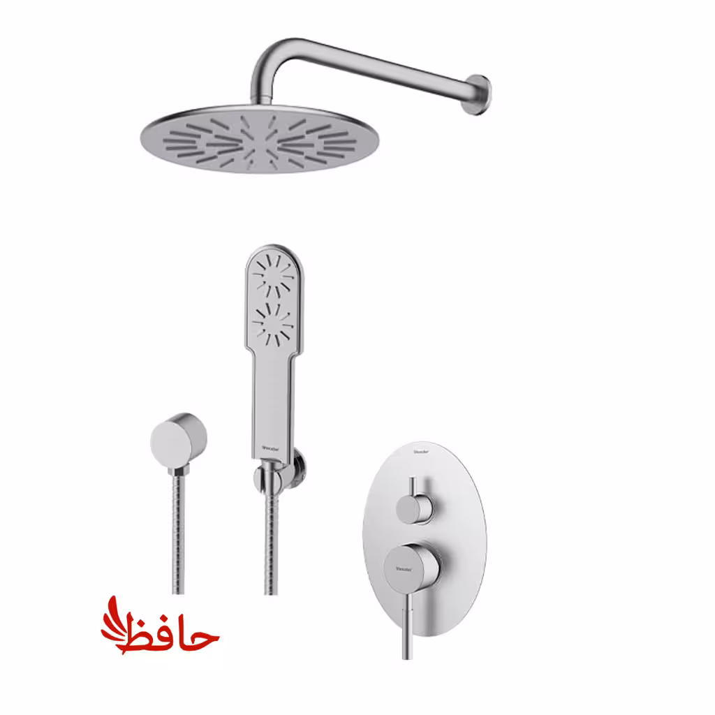 شیر حمام توکار شودر مدل روگن کروم مات تیپ 3 BRASS