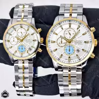 ساعت مچی ست مردانه زنانه سیکو دورنگ صفحه سفید SEIKO CHOROGRGH S2058GL