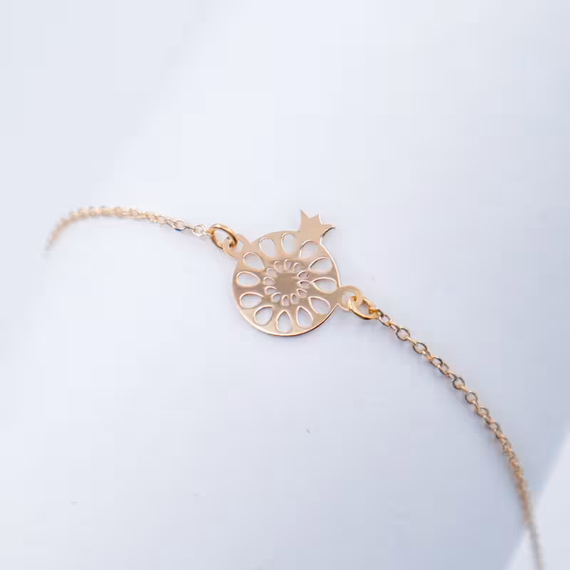 دستبند زنجیری سبک طرح انار