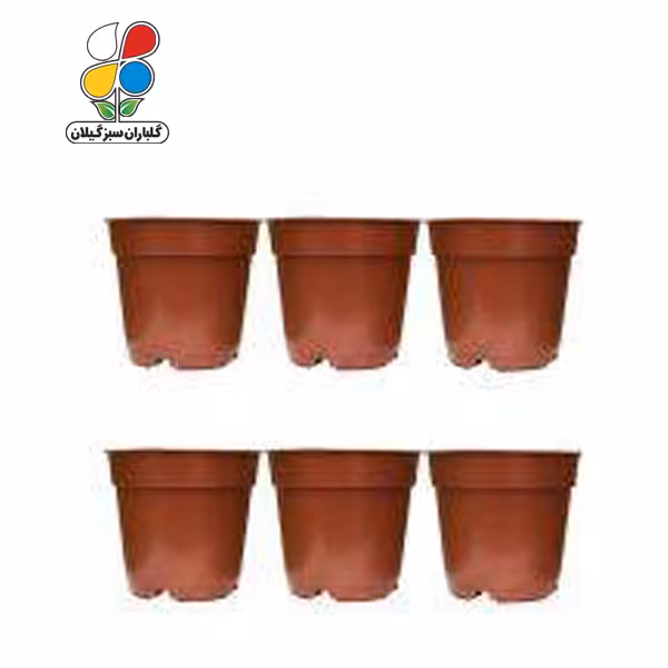 گلدان کشاورزی 20 سانتی‌متری بسته 6 عددی آجری