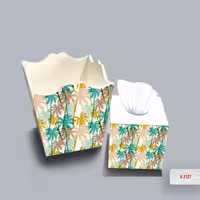 ست سطل و جا دستمال چوبی کودک طرح هاوایی کد A3127