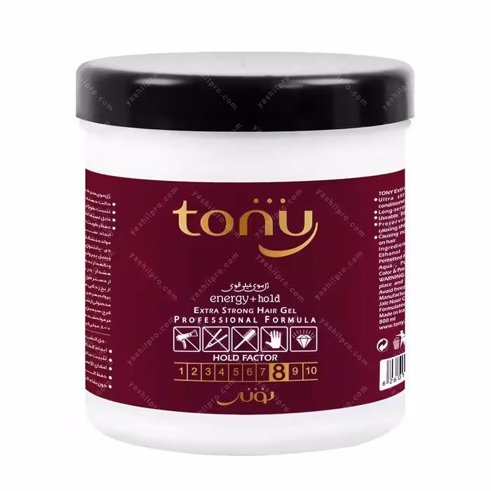 ژل موی خیلی قوی تونی حجم 750میلی لیتر کاسه ای