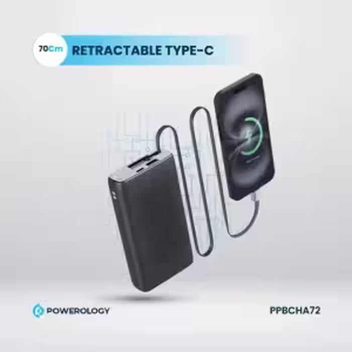 پاوربانک پاورولوژی مدل PPBCHA72 ظرفیت 20000 میلی‌آمپر | Powerology