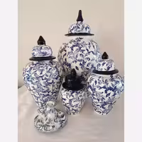 بانکه جینجر جا پلی استر مجموعه 4تایی ب همراه شمعدان انگلیسی