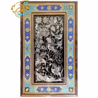 تابلو قلمزنی عمودی با قاب خاتم کاری تذهیب 50در80