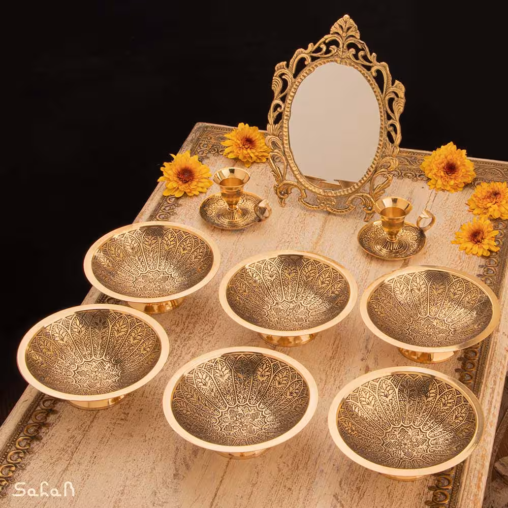 ست هفت سین برنجی آنتیک کد 1210