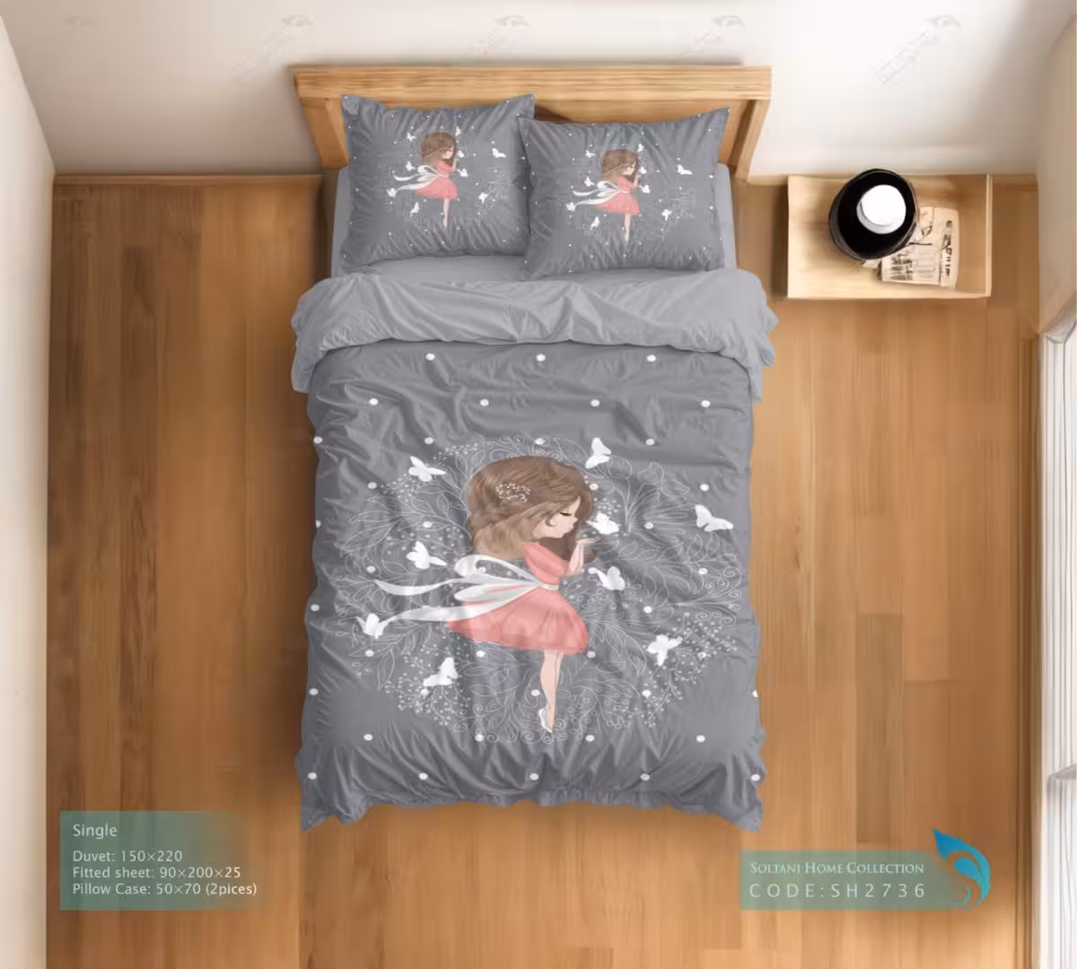 روتختی و ست کامل طرح فرشته ی خواب سایز یکنفره کد SH2736