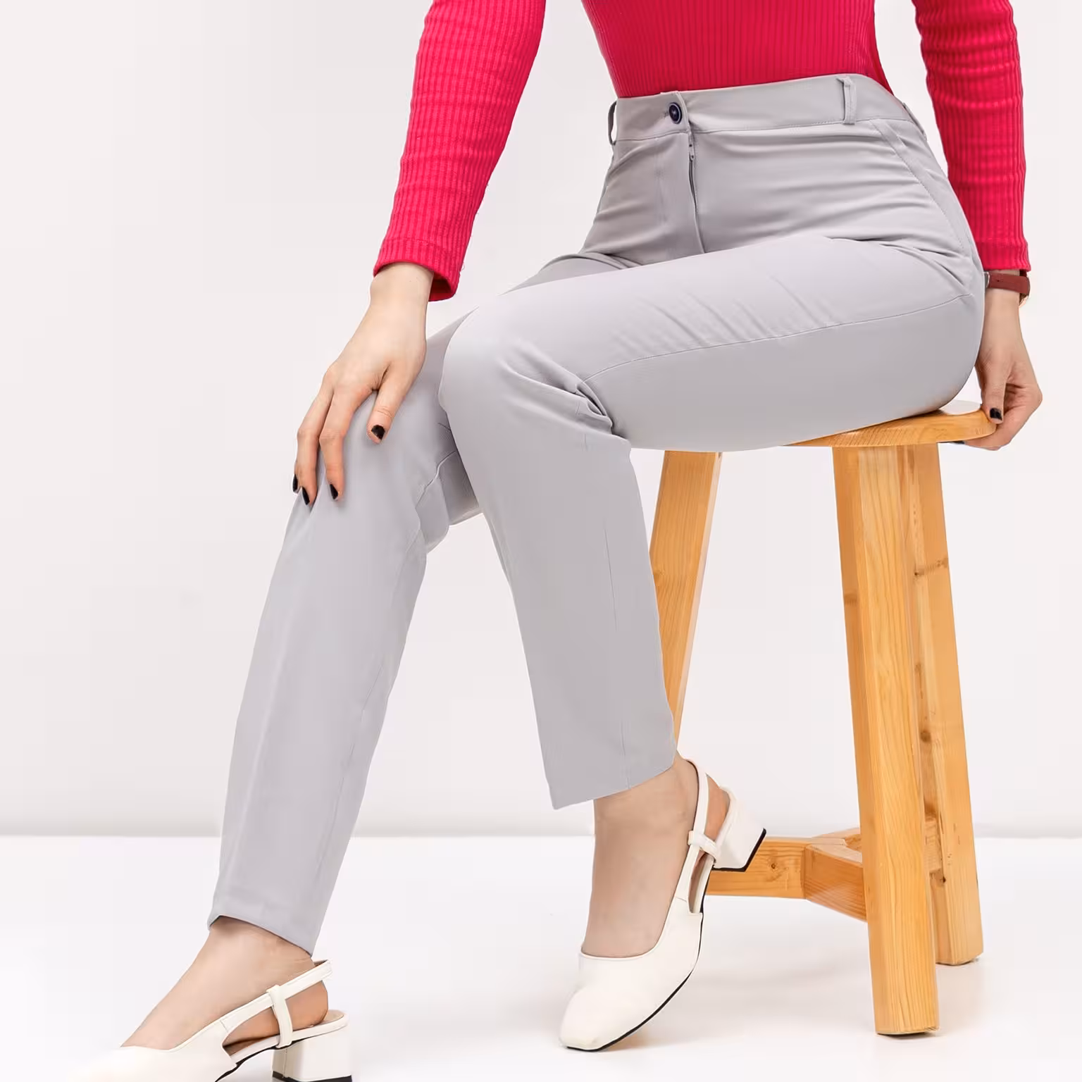 شلوار زنانه پارچه ای راسته جذب
