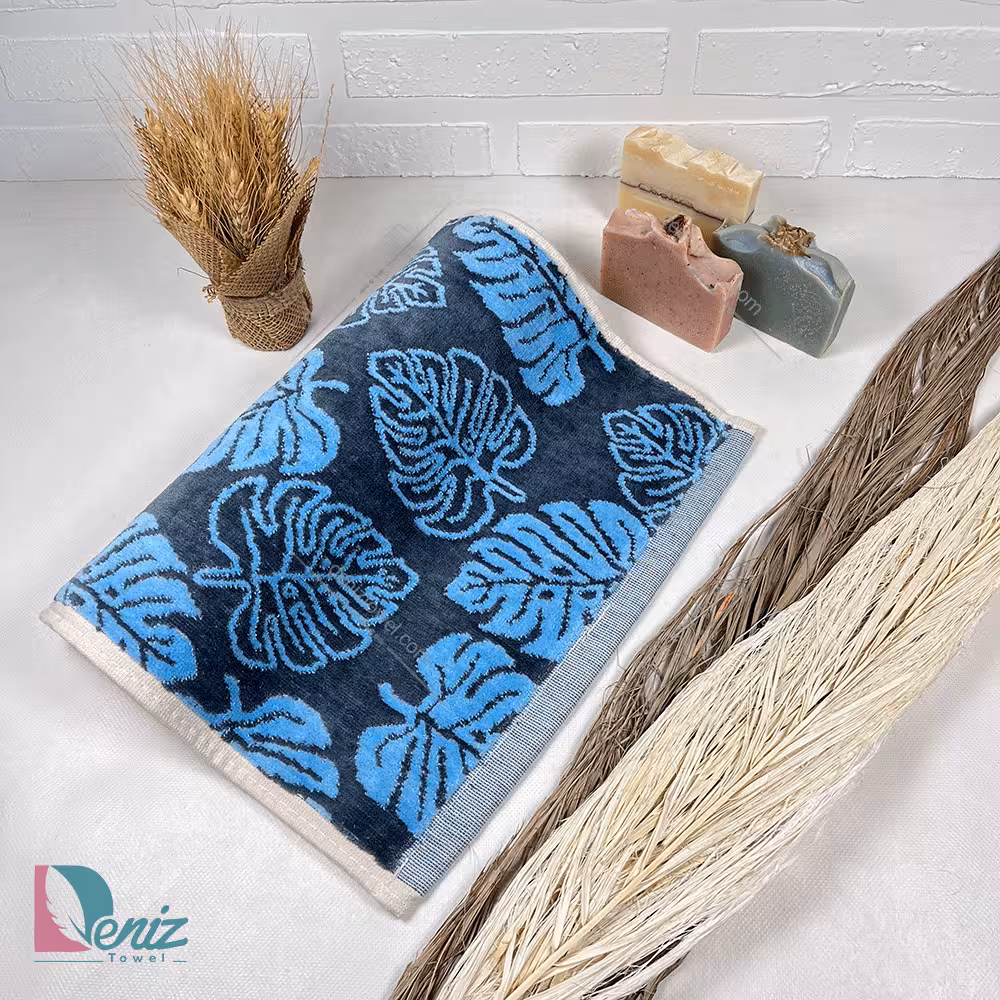 حوله دستی طرح هاوایی رنگ آبی