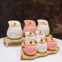 EMBICO  ام بی کو  پاسماوری 8 پارچه یقه دار ماربل صورتی  P-6070